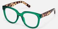 Vernetta - Square Green Eyeglasses | Vooglam Front View