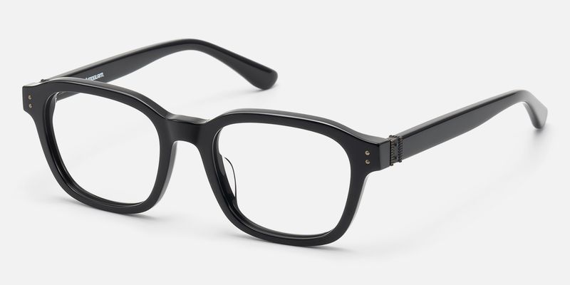 Rainier - Black Acetate Zipper Square Glasses | Vooglam