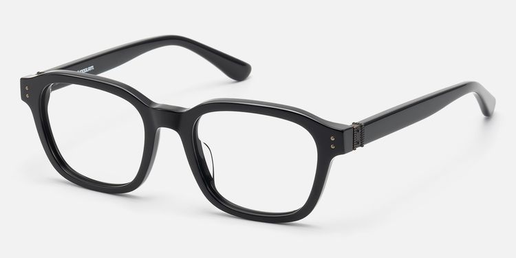 Rainier - Black Acetate Zipper Square Glasses | Vooglam