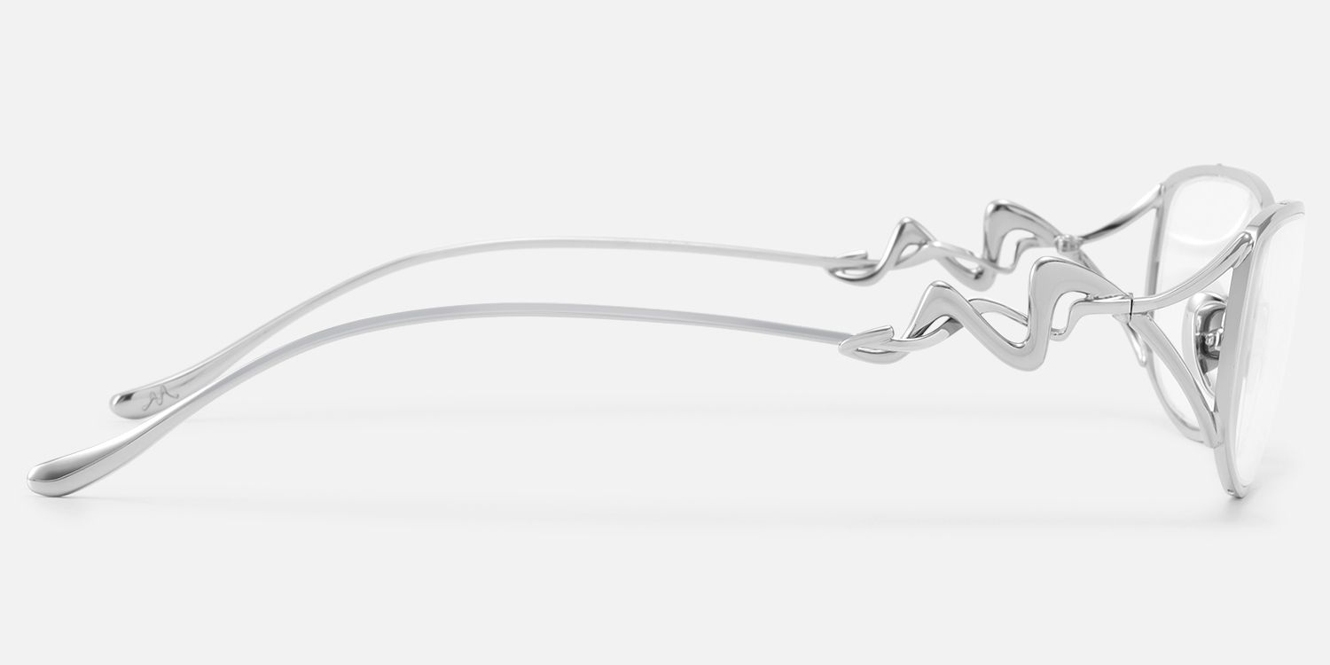 Okinawa - Silver Glasses with Double Wire Temple | Vooglam Side View