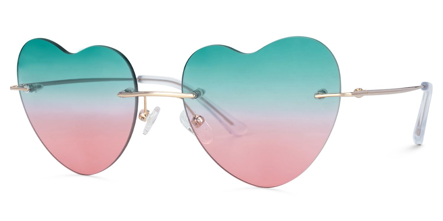 Lahoma - Heart Two-tone Sunglasses | Vooglam Front View