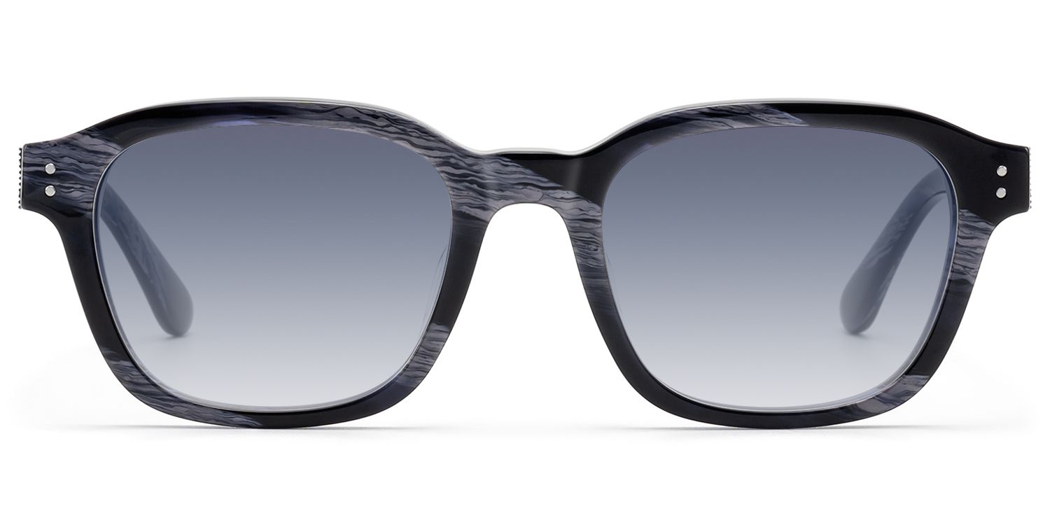 Frame Size of Rainier - Dark Blue Horn Gradient Lens Shades | Vooglam