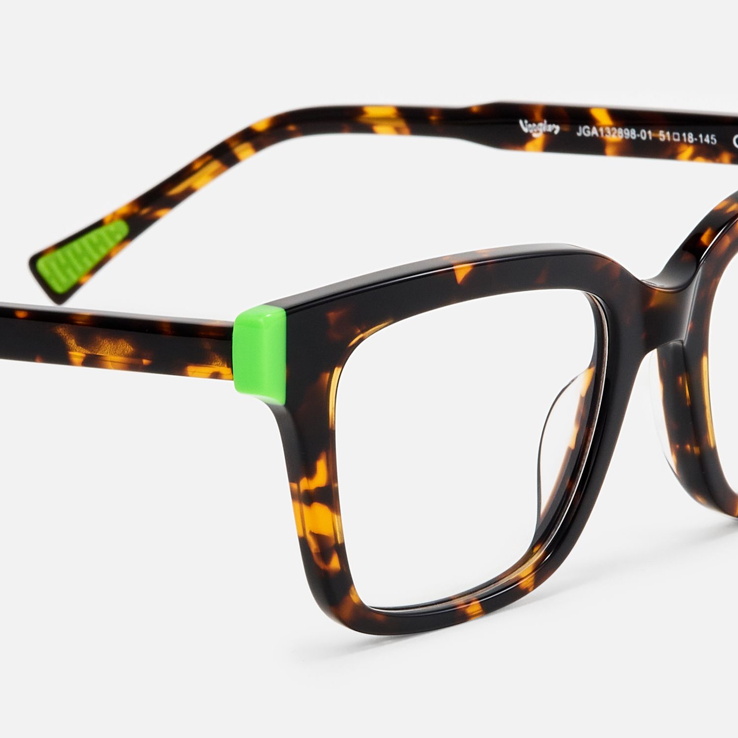 Nomad - Rectangle Tortoise Eyeglasses | Vooglam Design Details