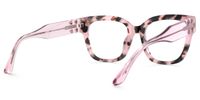 Lorette - Square Pink Eyeglasses | Vooglam Side View