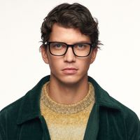 Lajos - Rectangle Black Eyeglasses | Vooglam On Model 1