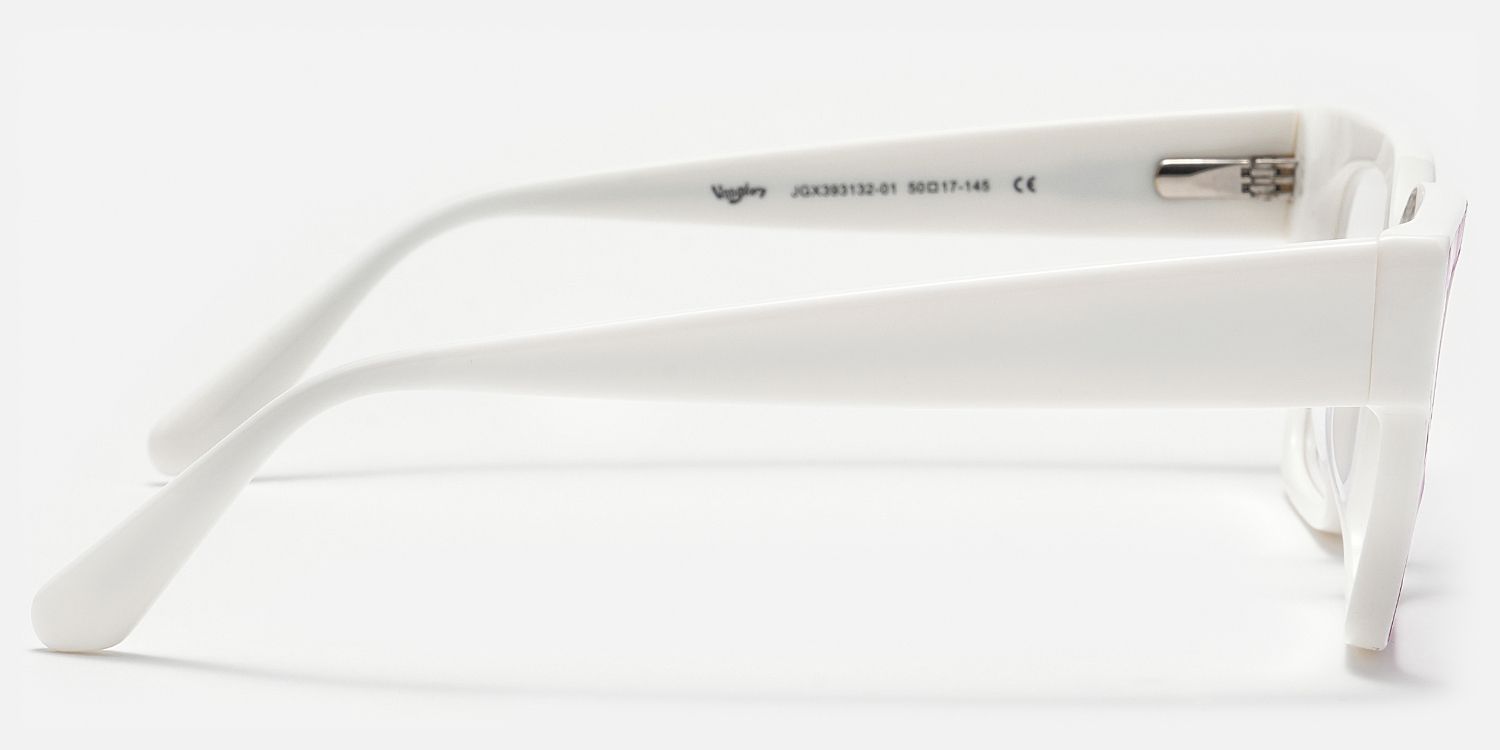 Qacha - Square Purple Eyeglasses | Vooglam Side View