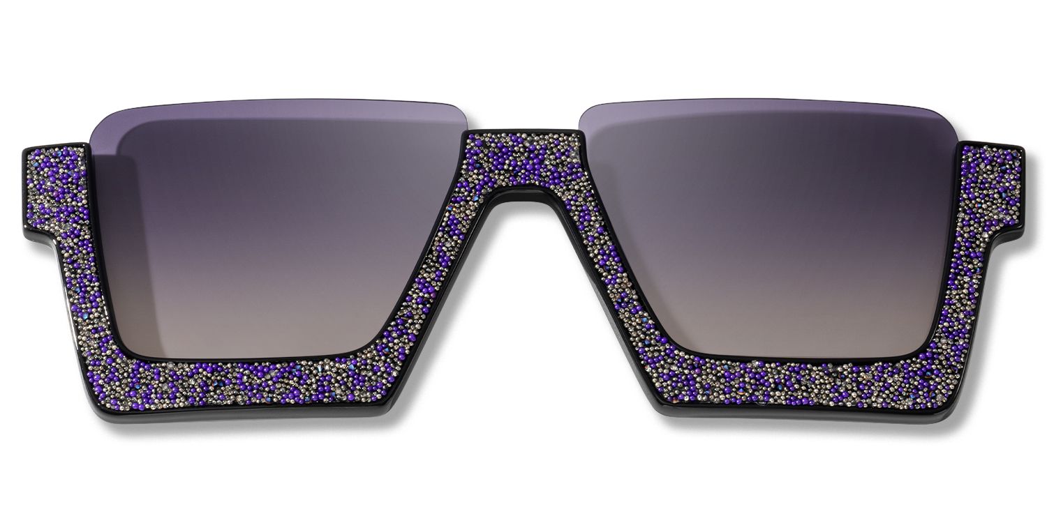 Dardhan - Rectangle Purple Sunglasses | Vooglam Front View