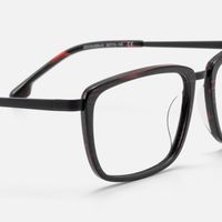 Alloy - Sleek Black Rectangle Professional Glasses | Vooglam Design Details