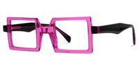 Fawzia - Rectangle Pink Eyeglasses | Vooglam Front View