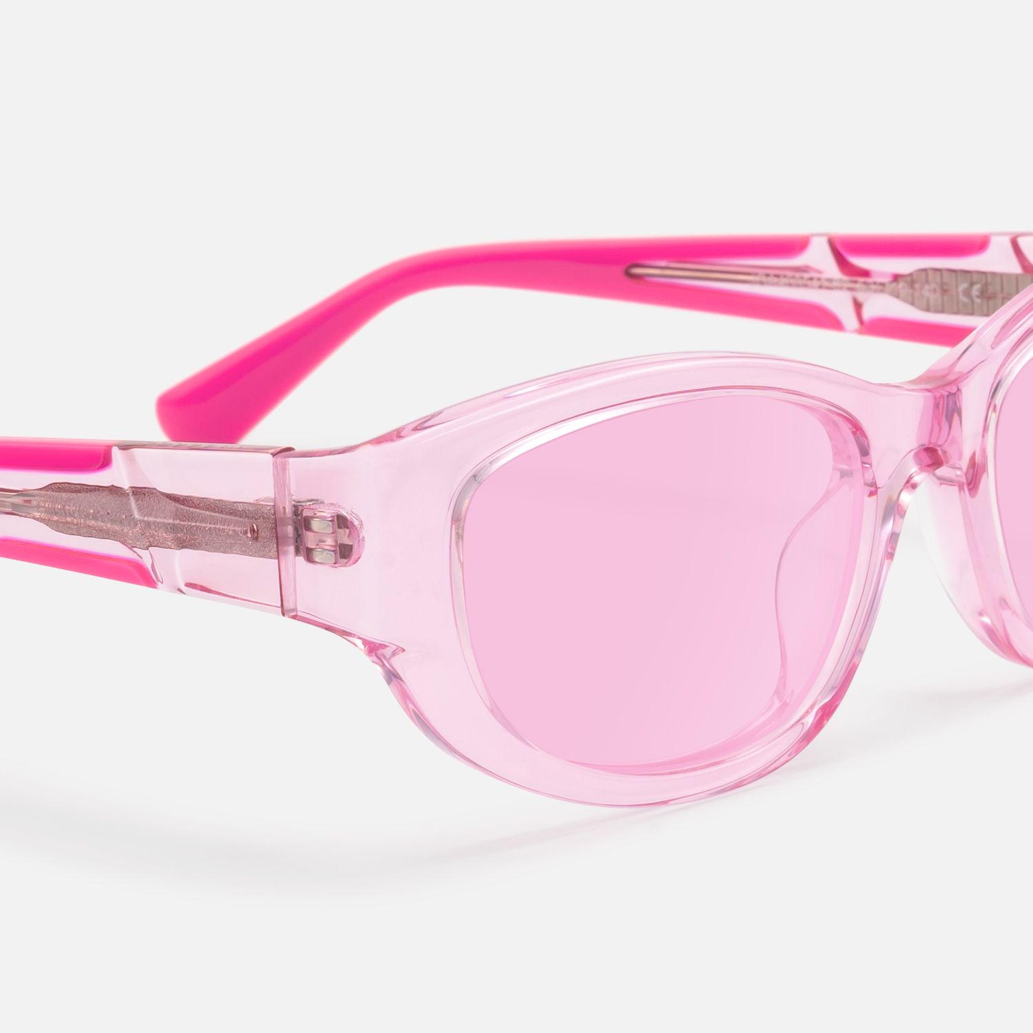 Bubble - Clear Pink Tint Oval Rectangle Shades by Vooglam - Design Details