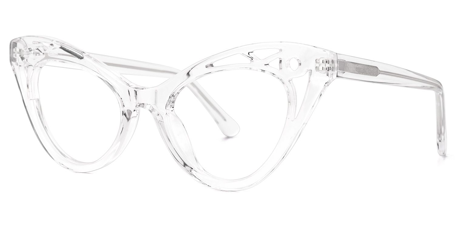 Ilyssa - Cat Eye Crystal Eyeglasses | Vooglam Front View