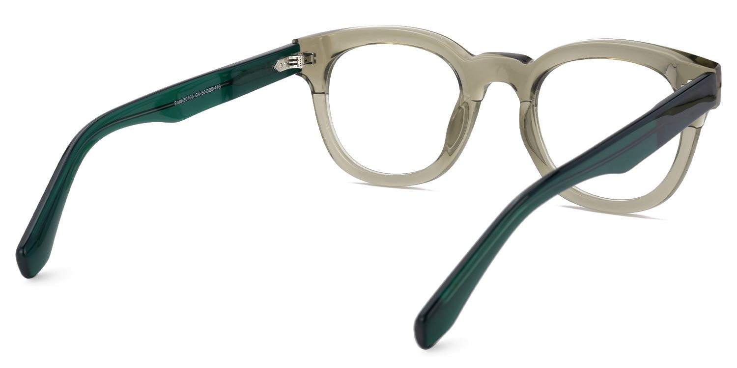 Haina - Round Grey Eyeglasses | Vooglam Side View