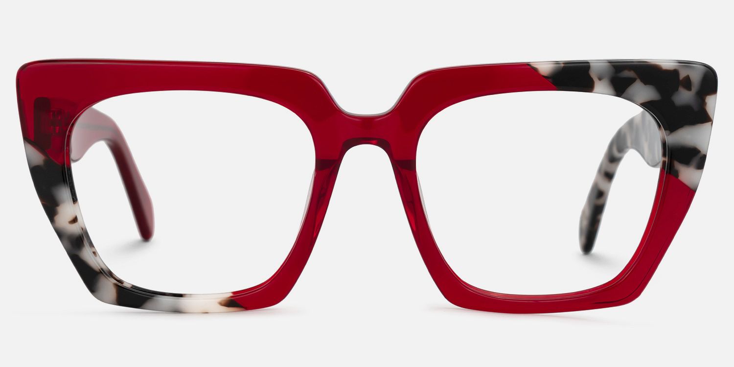 Sanna - Retro Red & Tortoise Square Frame Glasses product detail 2