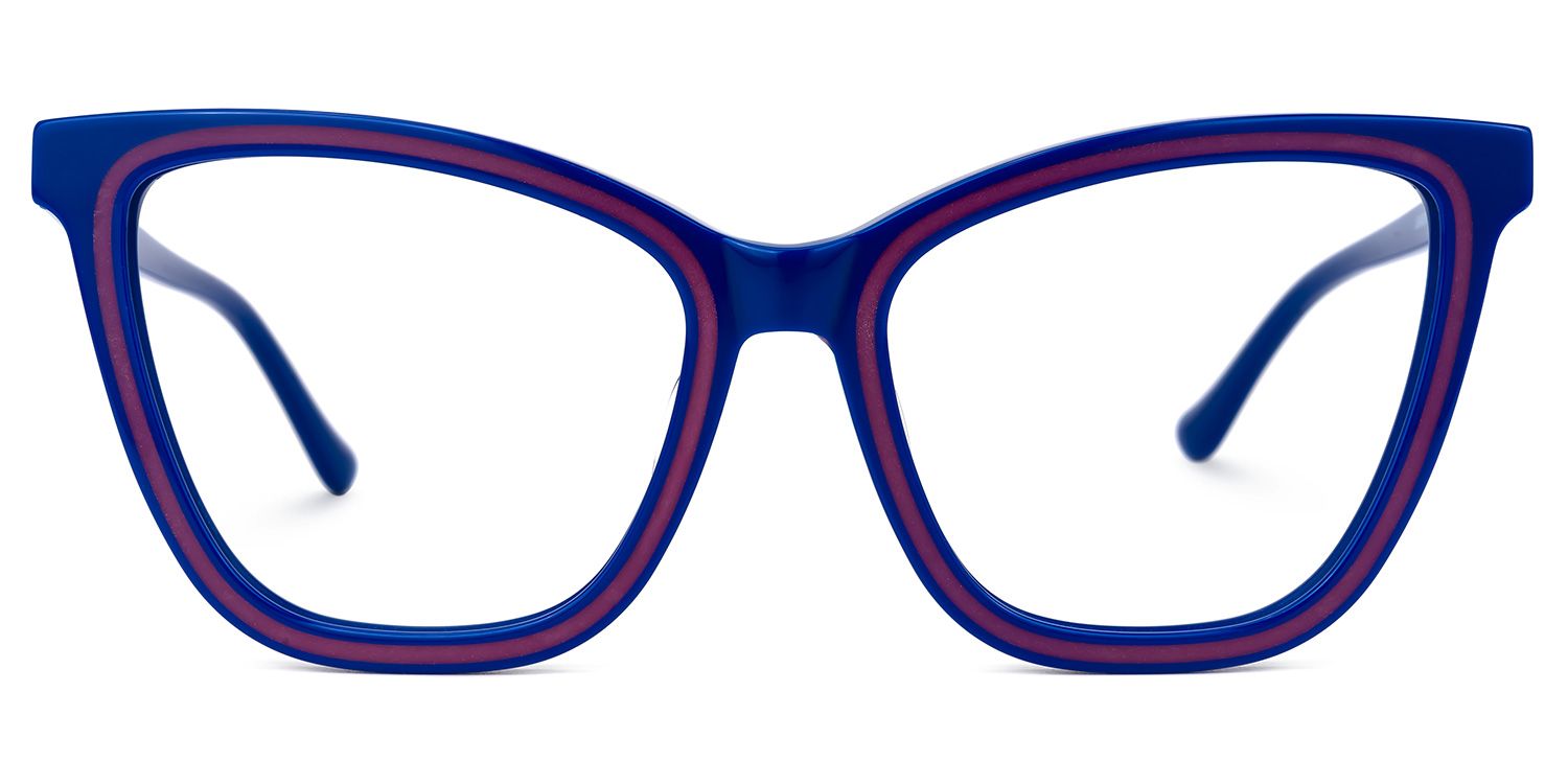 Daquan - Butterfly Blue Eyeglasses | Vooglam Angle View
