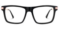 Elkie - Rectangle Black Eyeglasses | Vooglam Angle View