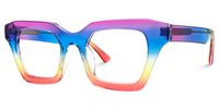 Haldis - Square Multicolor Eyeglasses | Vooglam Front View