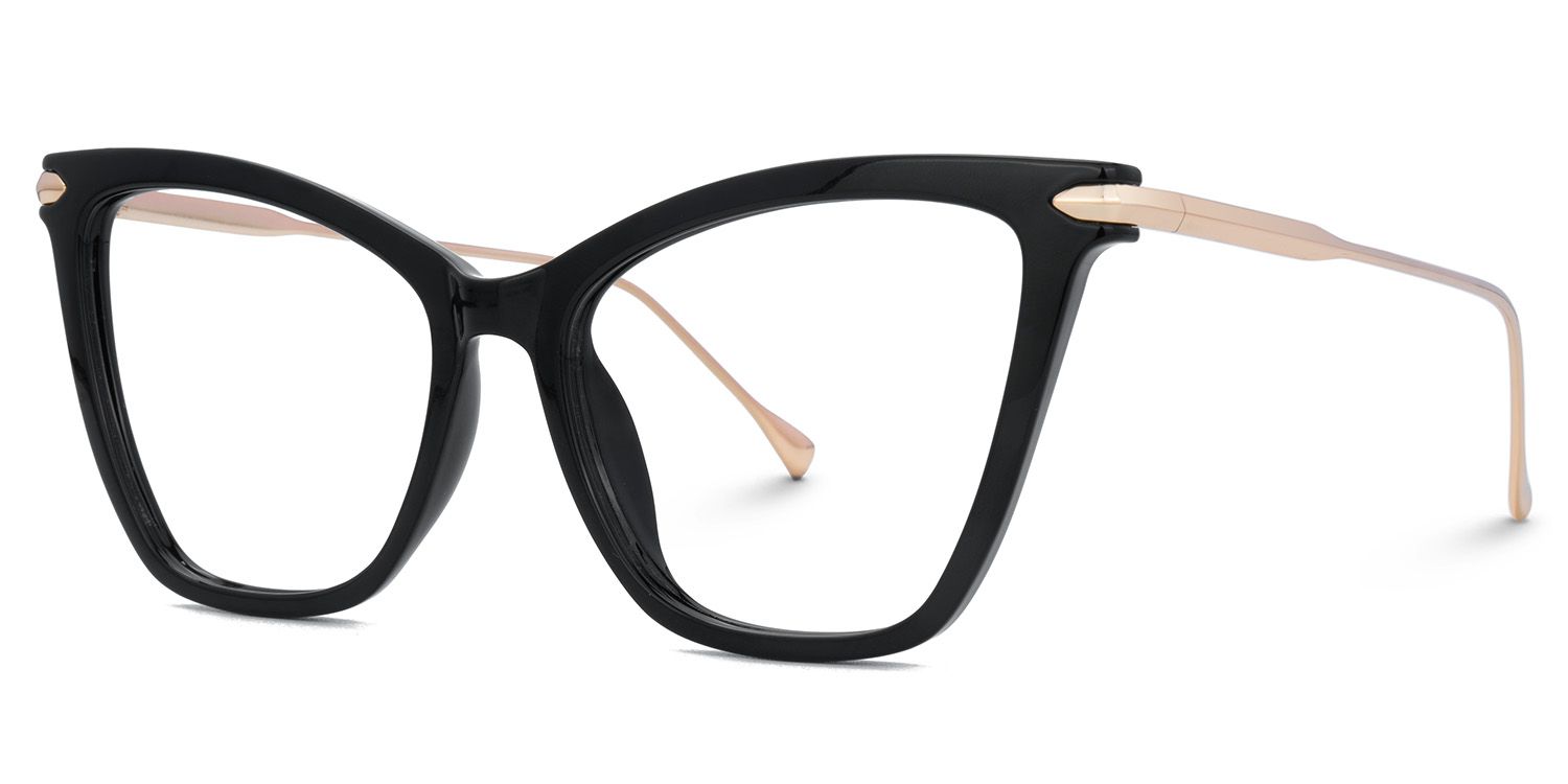 Hilary - Butterfly Black Eyeglasses | Vooglam Front View