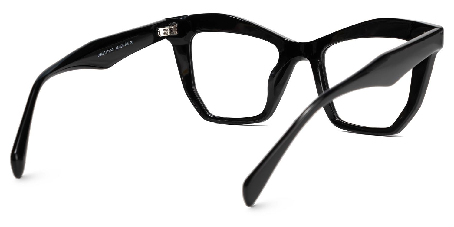 Sheldon - Geometric Black Eyeglasses | Vooglam Side View