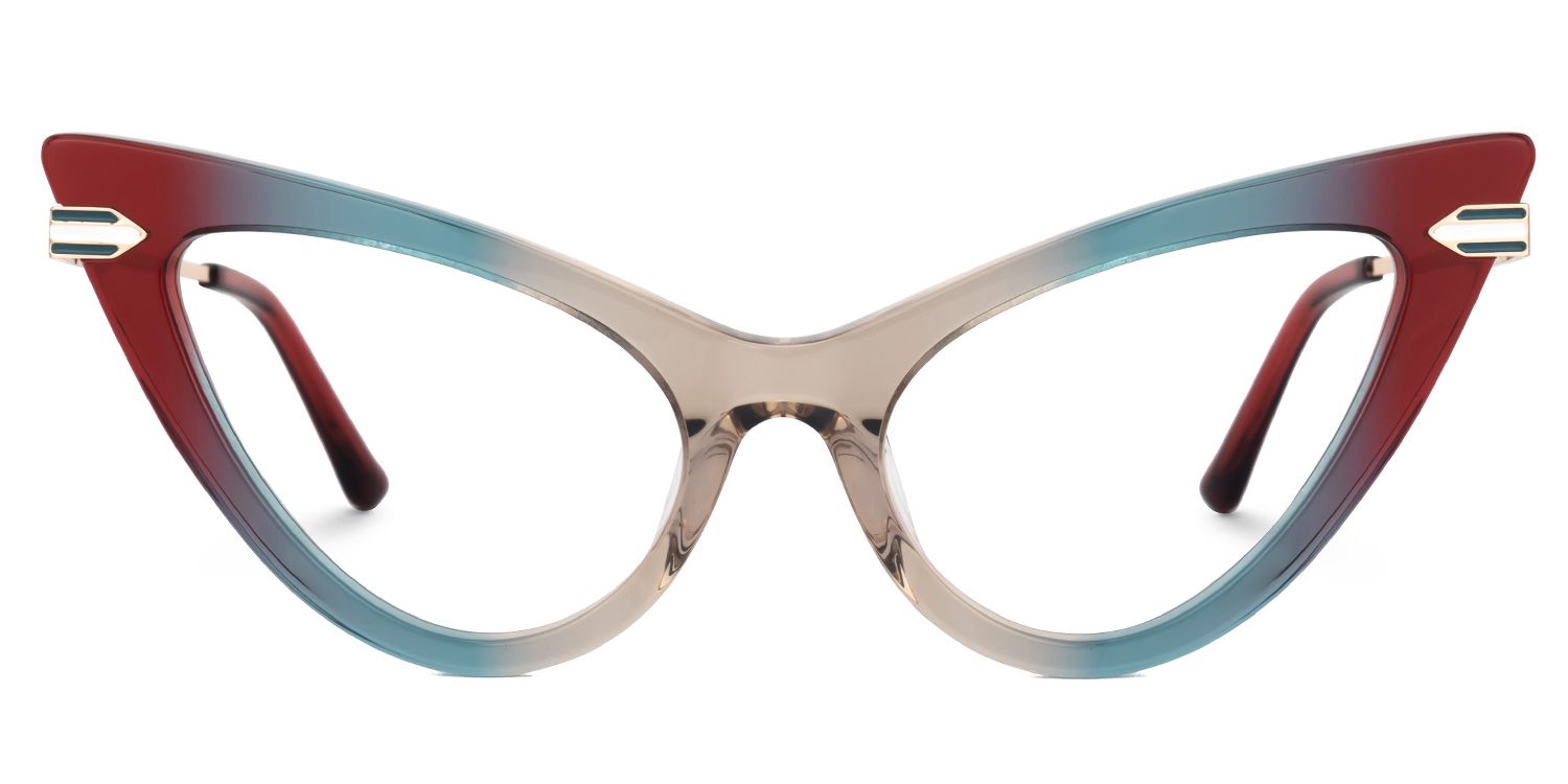 Fariat - Cat Eye Blue/Red Eyeglasses | Vooglam Angle View