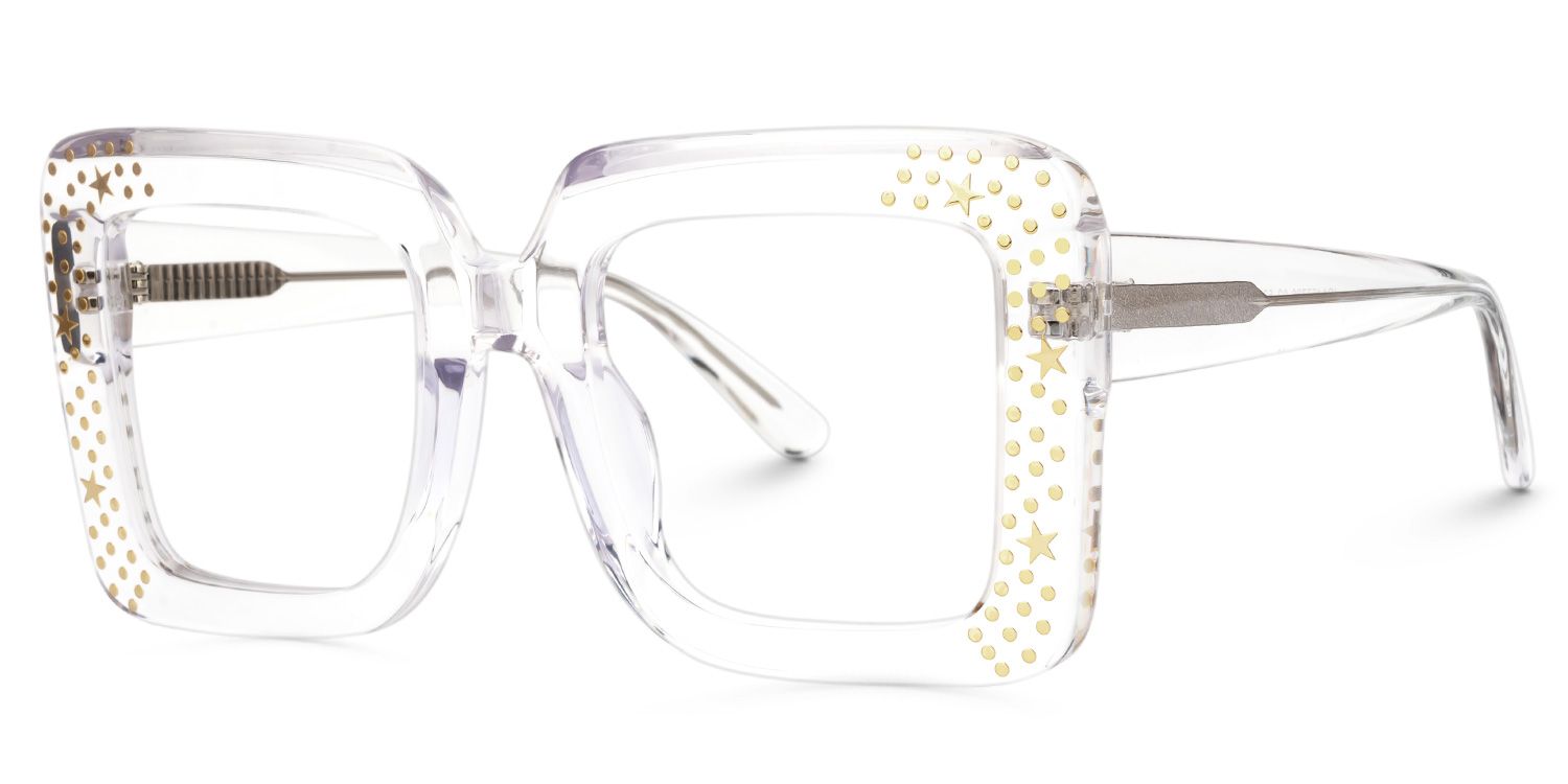 Fayiz - Square Crystal Eyeglasses | Vooglam Front View