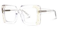 Fayiz - Square Crystal Eyeglasses | Vooglam Front View