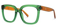 Ellema - Square Green Eyeglasses | Vooglam Front View