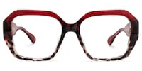 Edric - Geometric Red/Tortoise Eyeglasses - 1