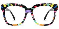 Martha - Square Pattern Eyeglasses | Vooglam Angle View