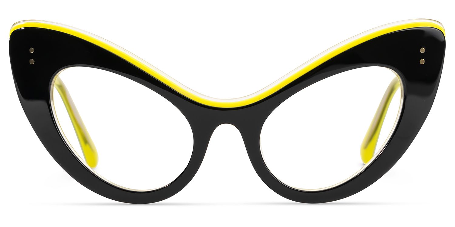 Danesha - Cat Eye Black Eyeglasses | Vooglam Angle View