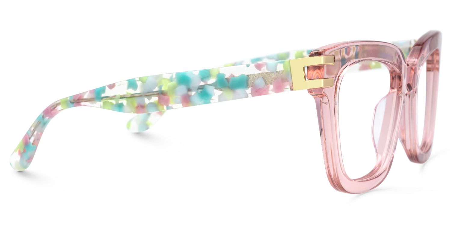 Anjelica - Square Pink Eyeglasses | Vooglam 4