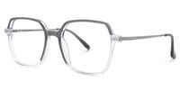 Elton - Square Grey Eyeglasses | Vooglam Front View