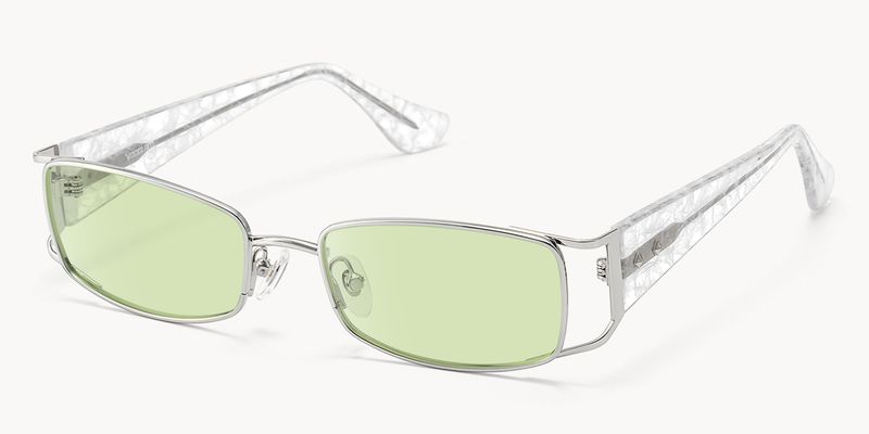 Wren - Rectangle Silver Sunglasses