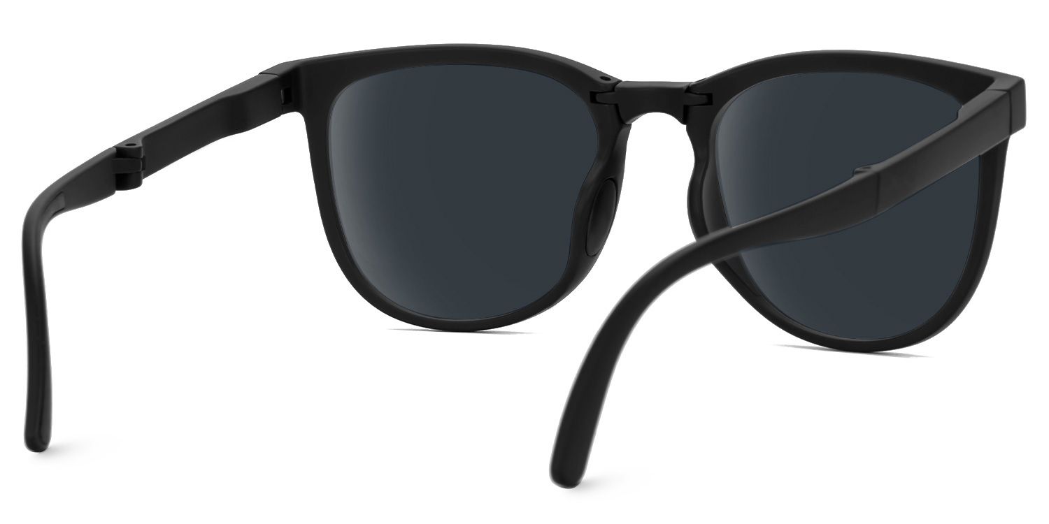 Jackopa - Square Black Sunglasses | Vooglam Side View