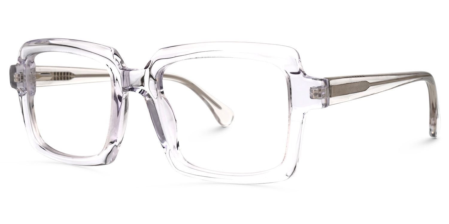 Eladio - Rectangle Crystal Eyeglasses | Vooglam Front View
