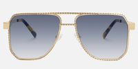 Fidelina - Aviator Gold Sunglasses | Vooglam Angle View