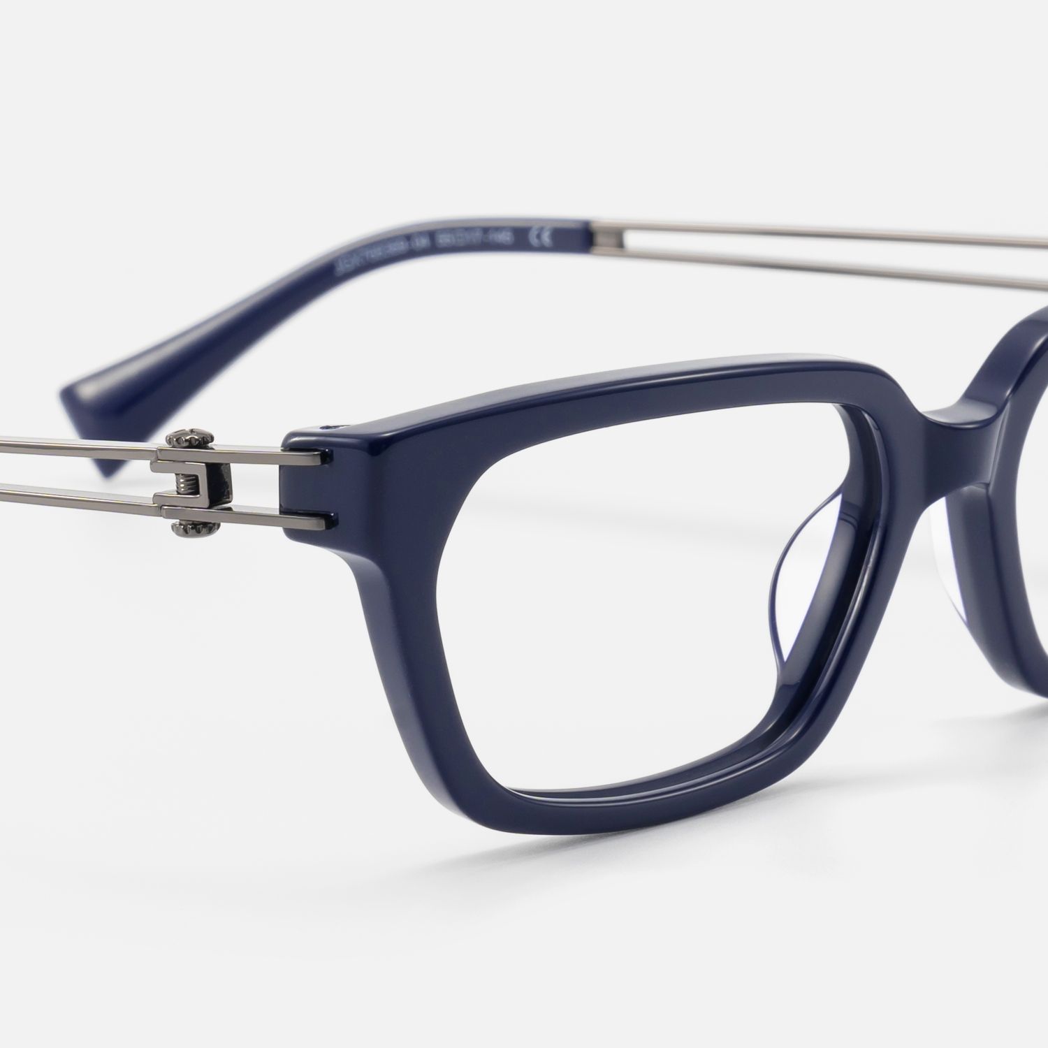 Scarpa - Blue Gunmetal Wire Temple Glasses | Vooglam Design Details