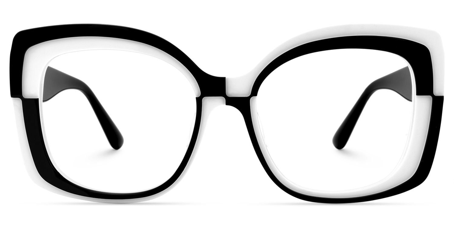 Mabon - Butterfly Black/White Eyeglasses | Vooglam Angle View