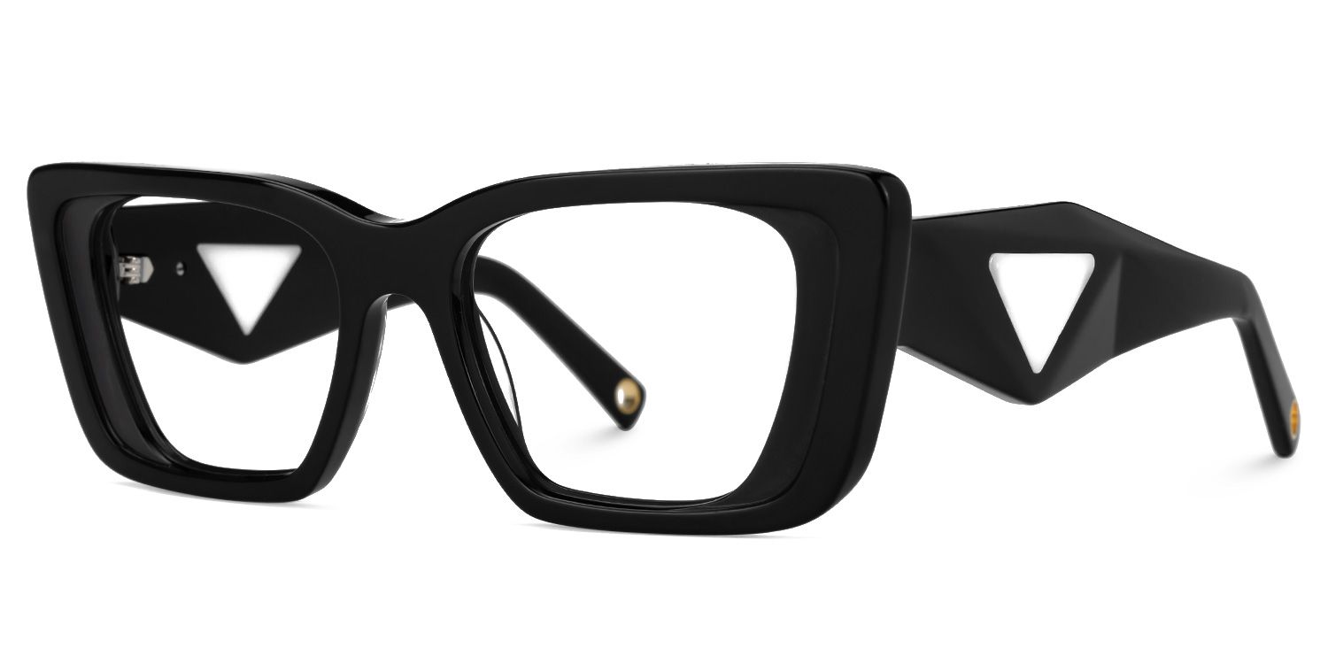 Emerens - Rectangle Black Eyeglasses | Vooglam Front View