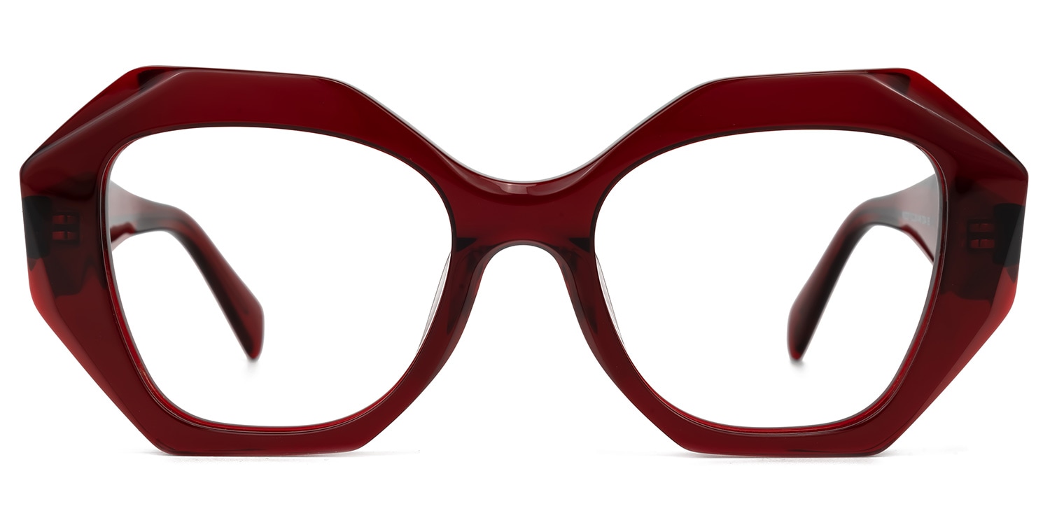 

Edalene - Geometric Red Eyeglasses