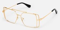 Candace - Aviator Gold Eyeglasses | Vooglam Front View