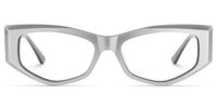 Tahiya - Geometric Grey Eyeglasses | Vooglam Angle View