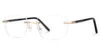 Faulkner - Geometric Gold Eyeglasses | Vooglam Front View