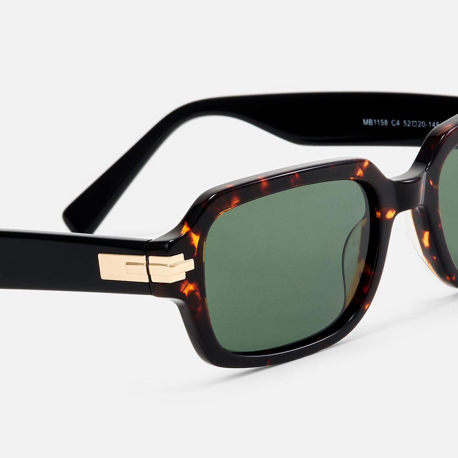 Zephyr - Rectangle Tortoise Sunglasses | Vooglam Design Details