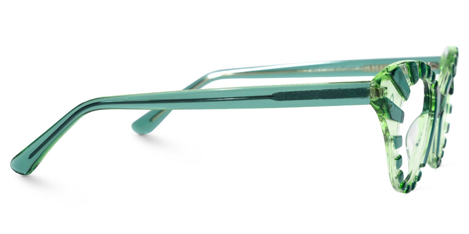 Kiele - Cat Eye Green Eyeglasses by Vooglam - Product View 4