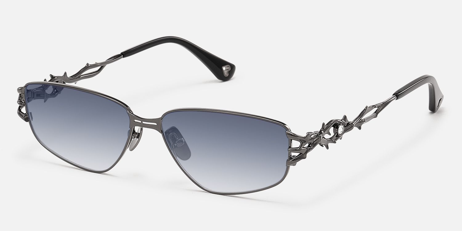 Spine - Geometric Grey Sunglasses| Vooglam Front View