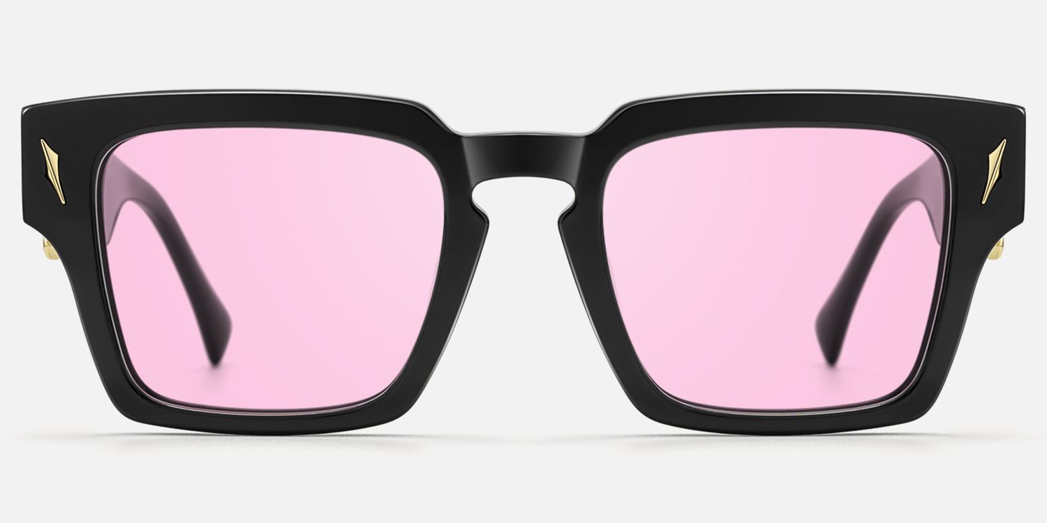 Stiletto - Pink Tinted Black Sword Sunglasses | Vooglam Angle View