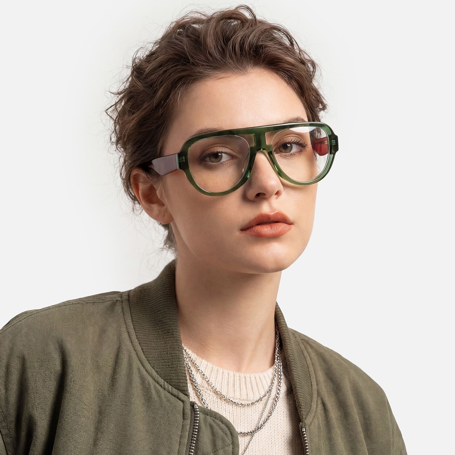 Explore the design story of Adnan - Aviator Green Eyeglasses | Vooglam