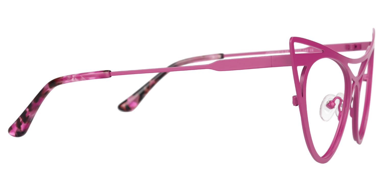 Elior - Cat Eye Pink Eyeglasses by Vooglam - Product View 4