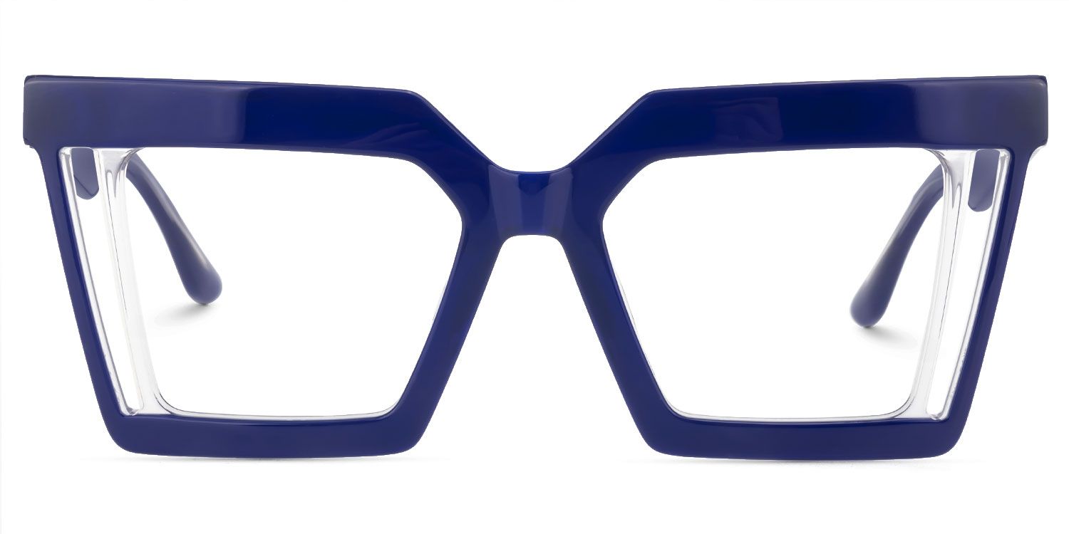 Ekkeko - Square Blue Eyeglasses | Vooglam Angle View
