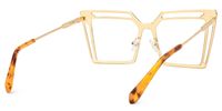 Fidelity - Square Black/Gold Eyeglasses | Vooglam Side View